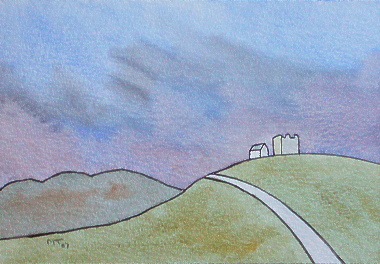 watercolour birdoswald fort