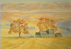 watercolour painting yorkshire moors farm